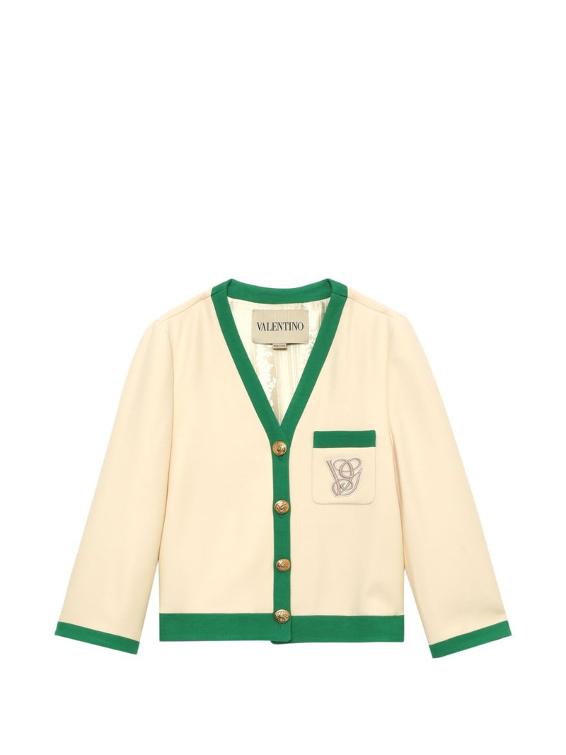 V-neck embroidered jacket 1