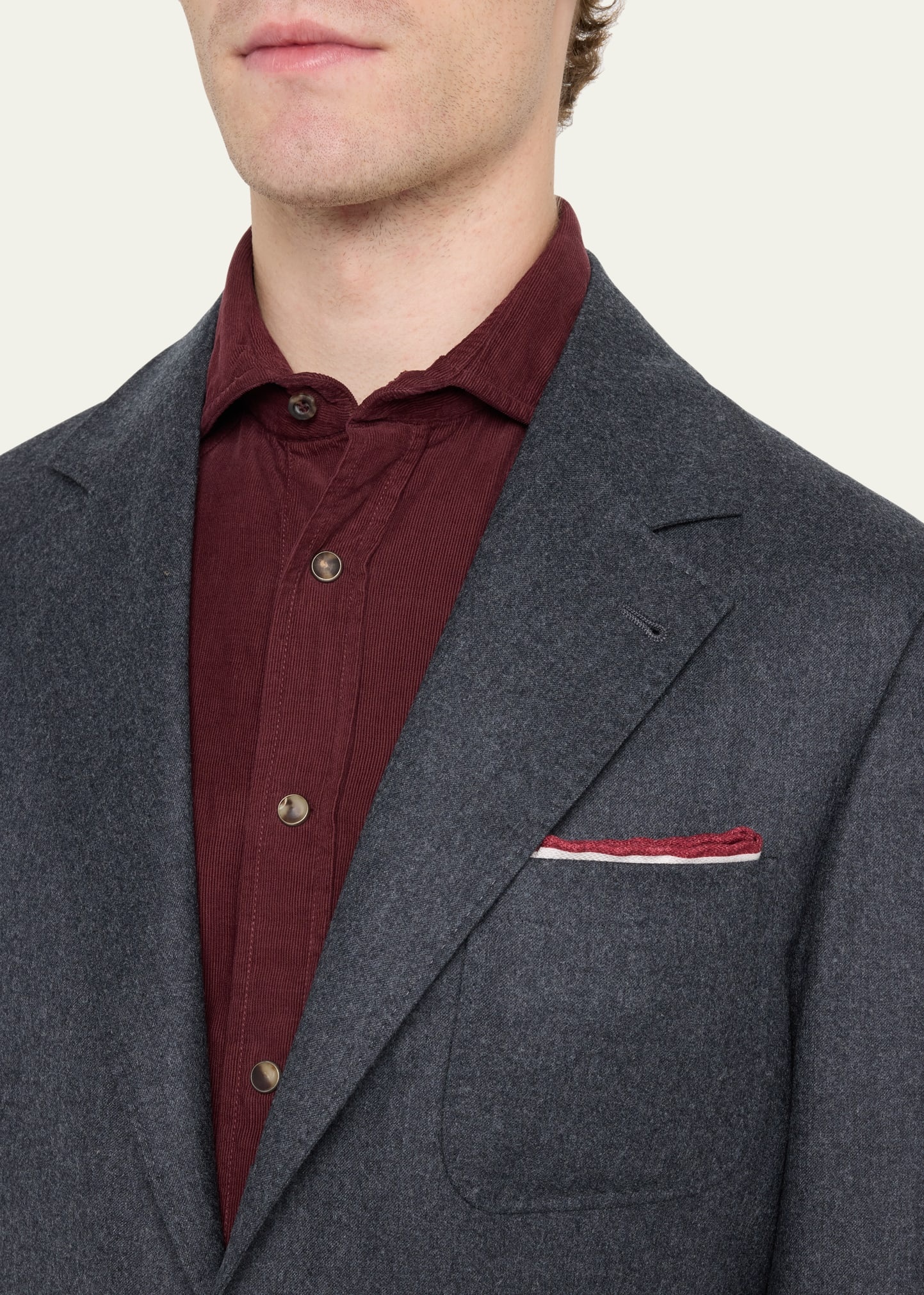 Men's Wool Flannel Patch-Pocket Suit - 5