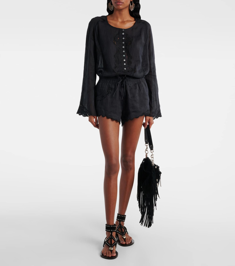 Isabel Marant Luciele embroidered ramie blouse outlook
