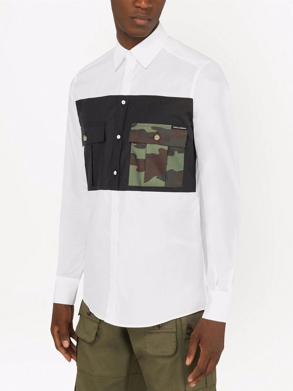 contrast camouflage-pocket shirt - 5