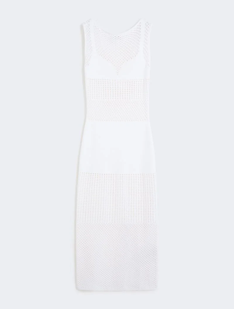 Long stretch viscose dress - white - 1