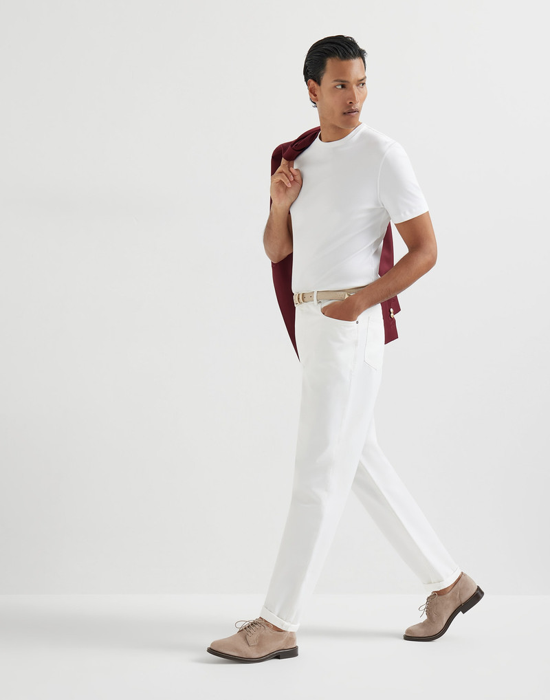 Garment-dyed five-pocket trousers in twisted cotton gabardine 5