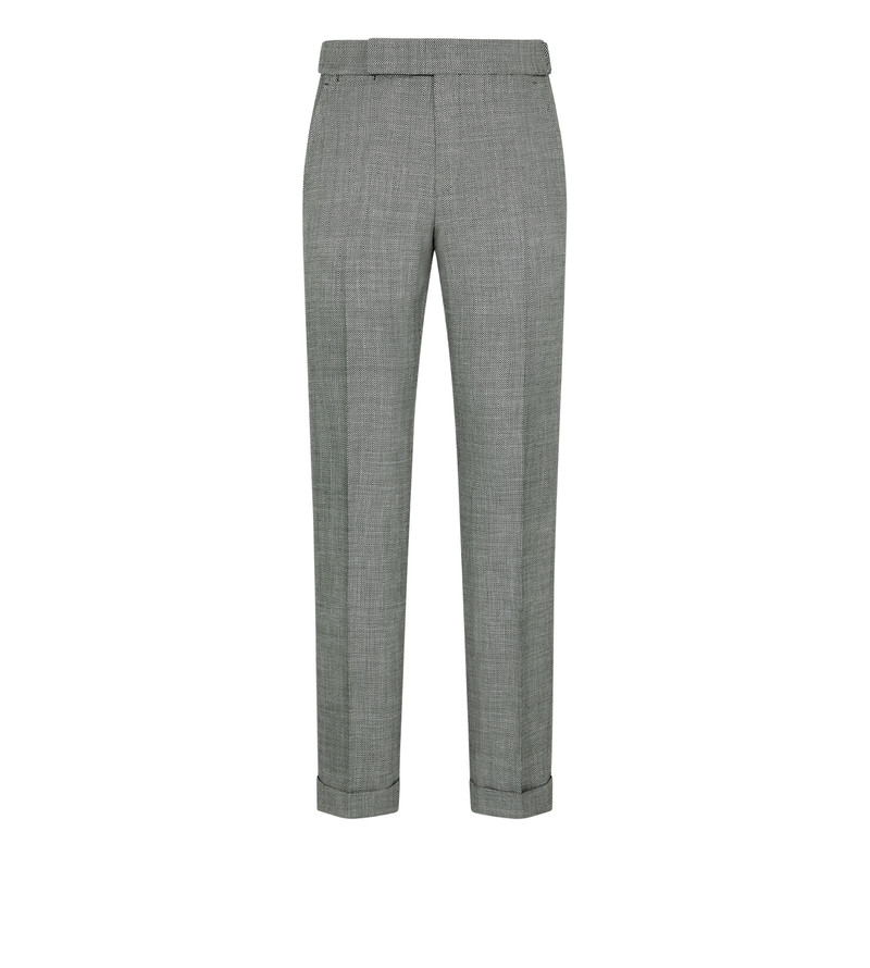 WOOL SILK LINEN SHARKSKIN PANT 1
