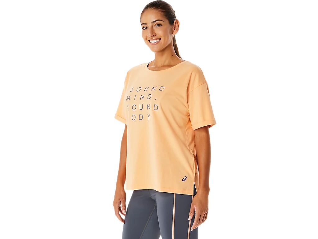 (WMNS) ASICS Training Core Relaxed Graphic T-Shirt 'Orange'  2032C717-800 - 2