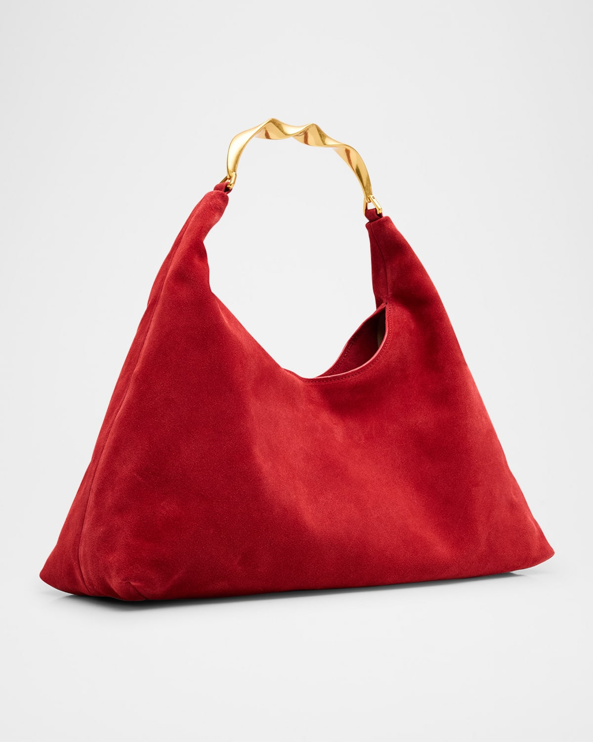 Nixi Suede Twist-Handle Hobo Bag - 3