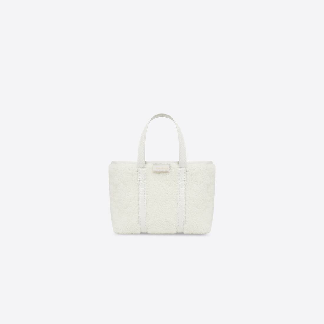 Women's Barbes Small East-west Shopper Bag In Shearling in White - 1