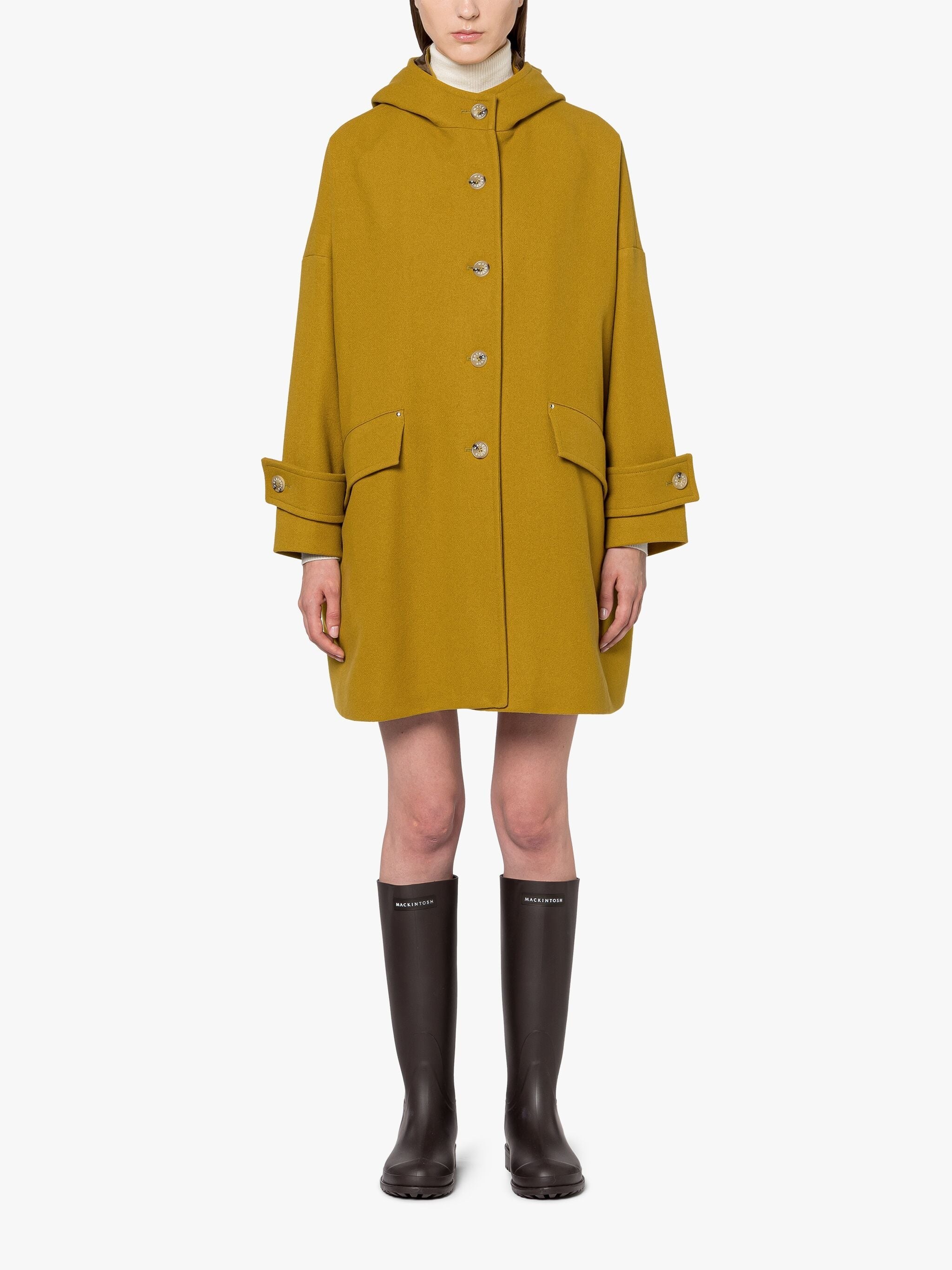 HUMBIE HOOD LEMON WOOL OVERCOAT - 3