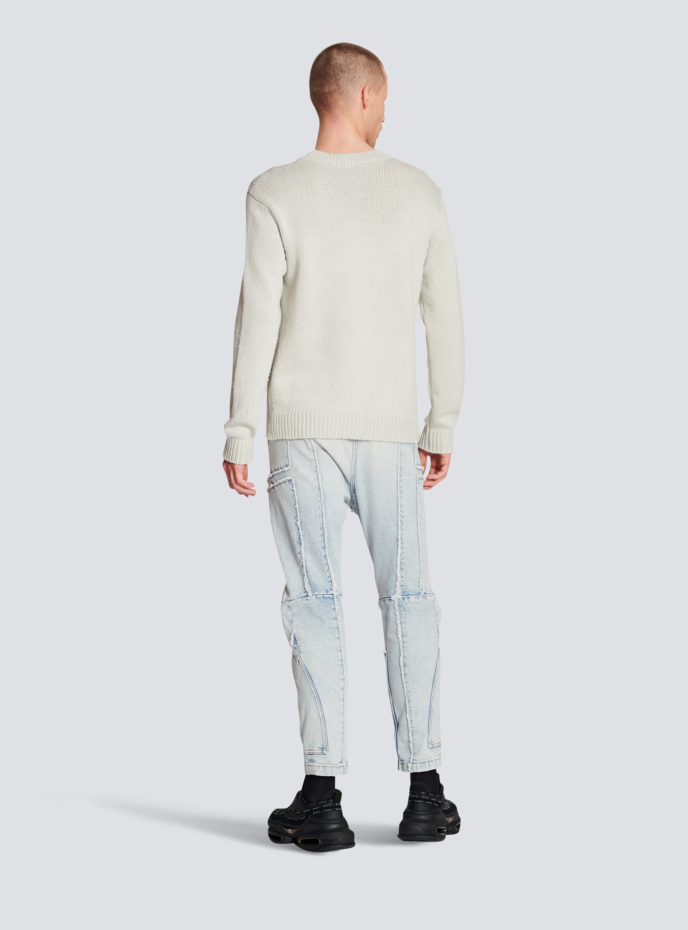 Wool jumper with Balmain Paris logo - 4