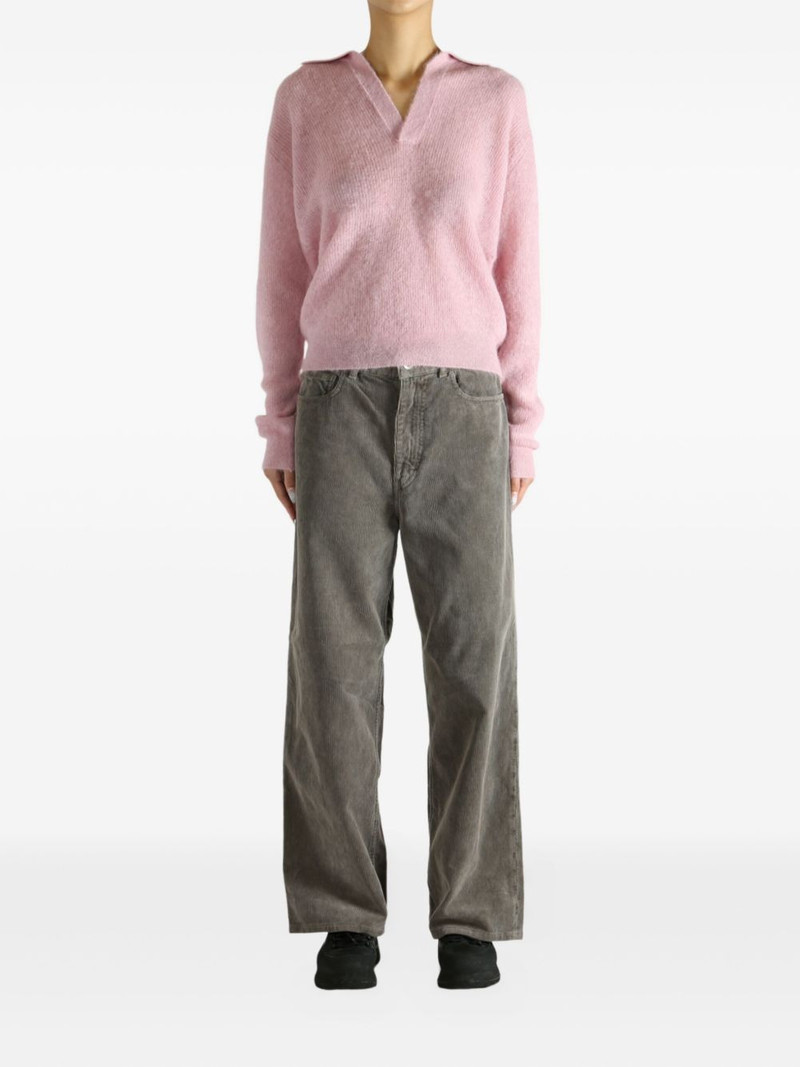 AURALEE V-neck collared sweater outlook