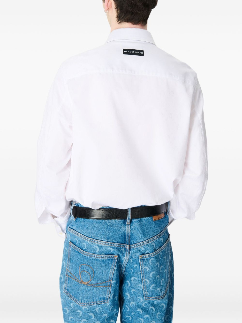 logo-patch cotton shirt - 3
