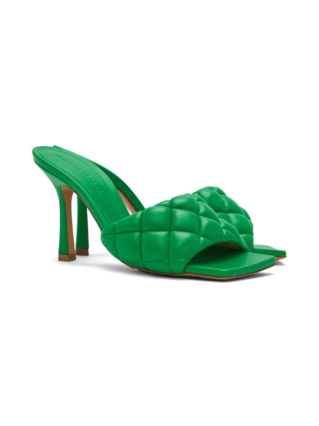Green Padded Heeled Sandals - 4