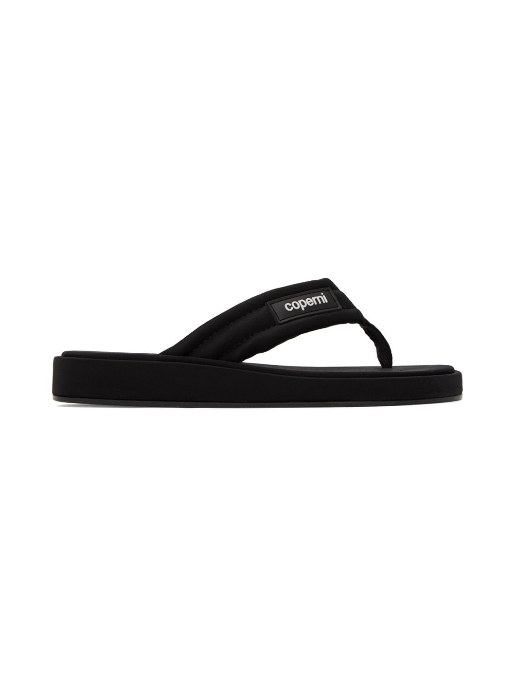 Black Quilted Flip Flops - 1