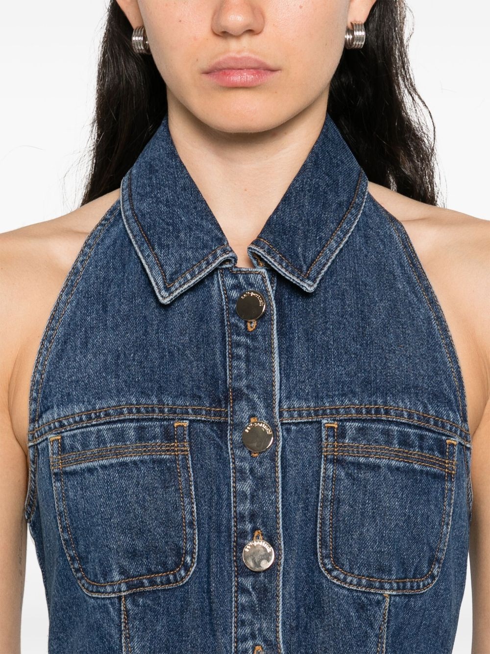 denim sleeveless mini dress - 5