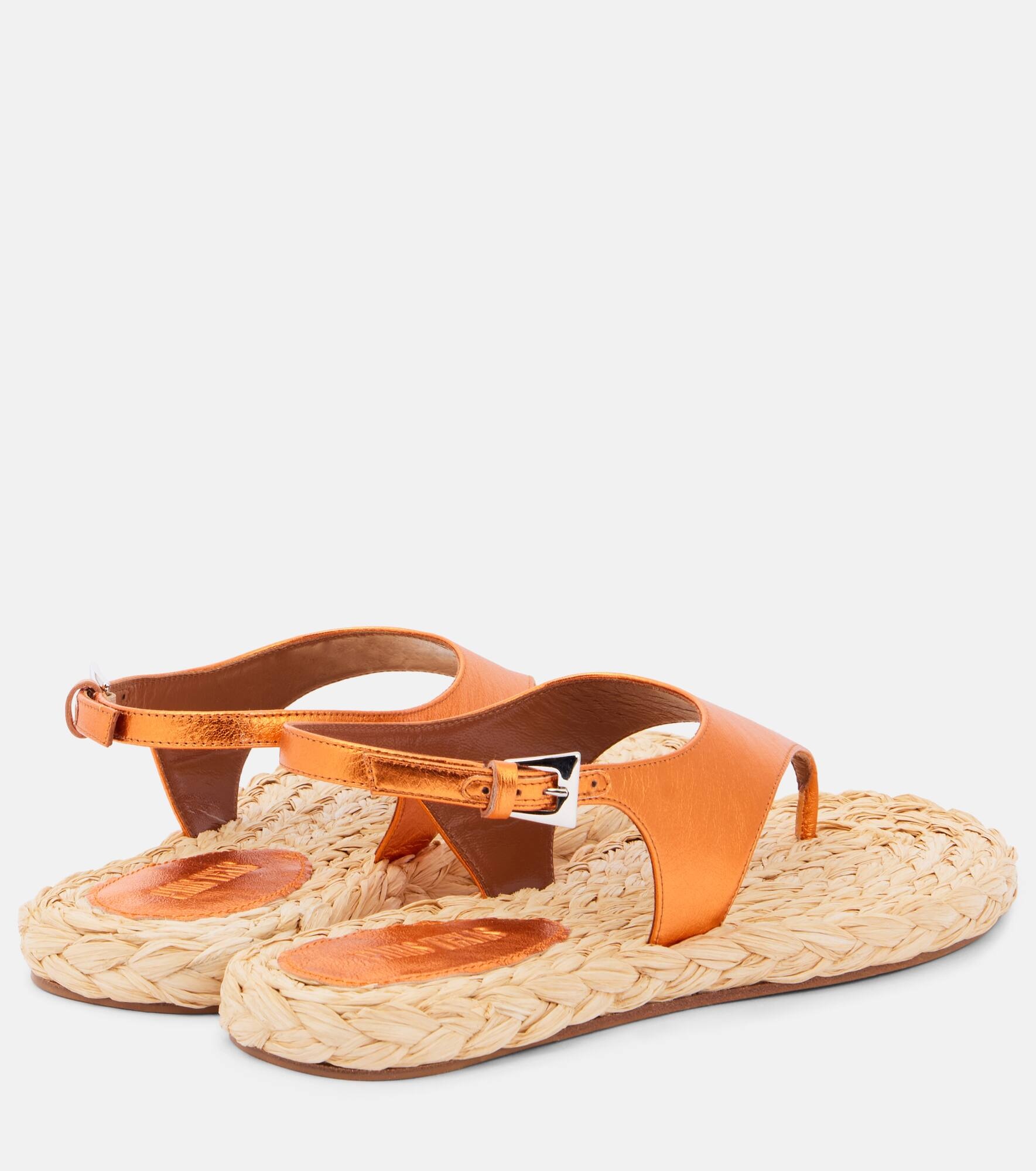 Amalfi metallic leather thong sandals - 2