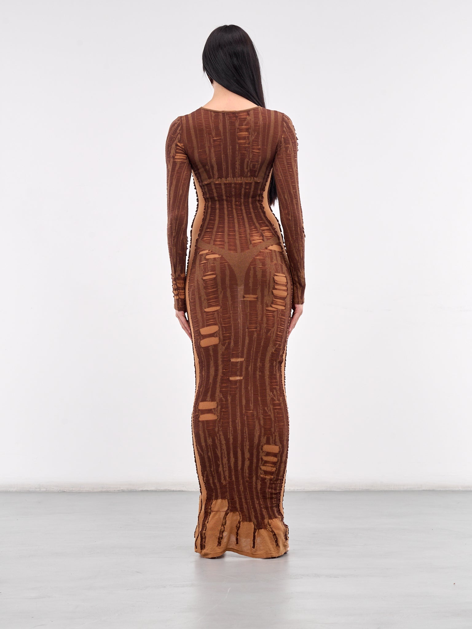Distressed Tromp L'oeil Maxi Dress - 3