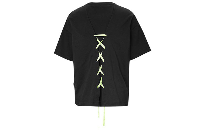 Converse (WMNS) Converse Back Lace Design Short-Sleeved Black 10020850-A02 outlook