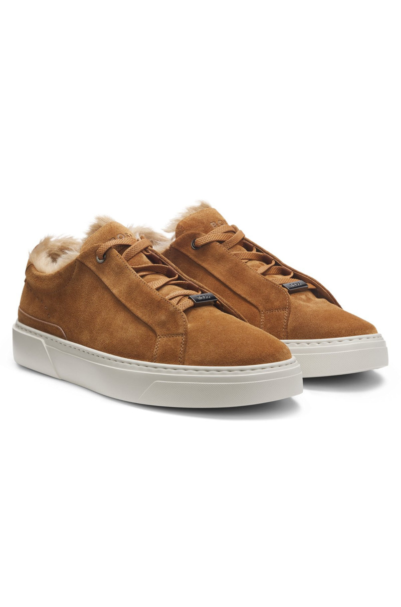 BOSS X STEIFF GARY MOHAIR-LINED TRAINERS IN SUEDE 2