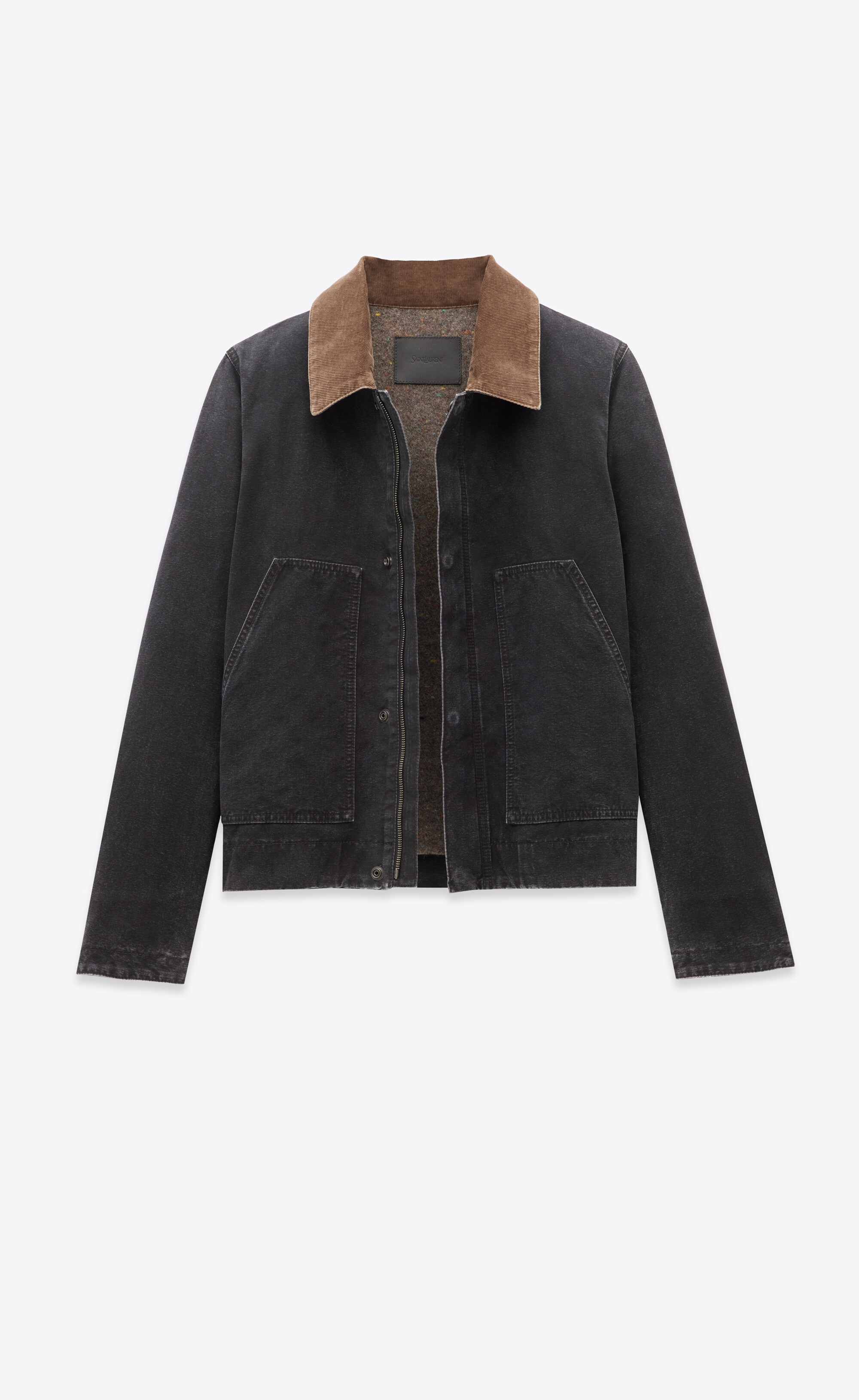 work jacket in cotton canvas and corduroy - 3