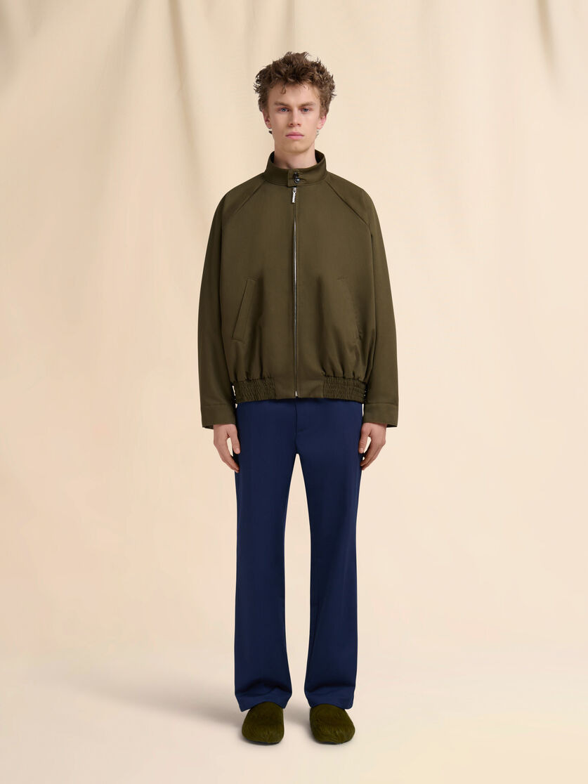 DEEP GREEN ORGANIC GABARDINE BOMBER JACKET - 2