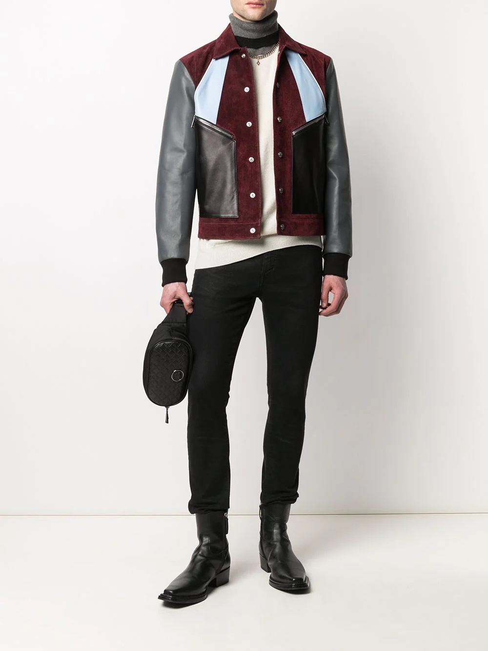 colour-blocked panelled jacket - 2