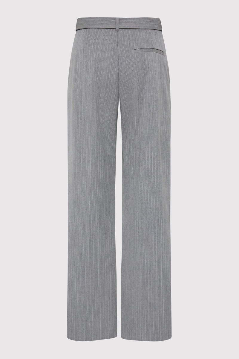 ST. AGNI Carter Pocket Belt Pants - Grey Pinstripe outlook