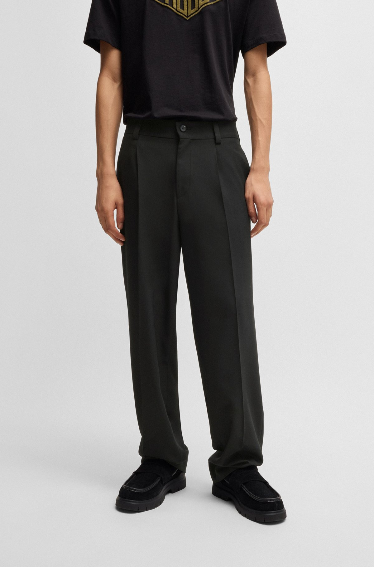 MODERN-FIT TROUSERS IN STRETCH TWILL WITH FRONT CREASE - 2