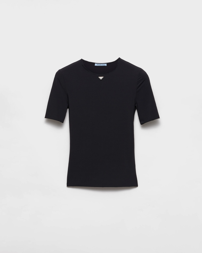 Short-sleeved stretch fabric T-shirt 1