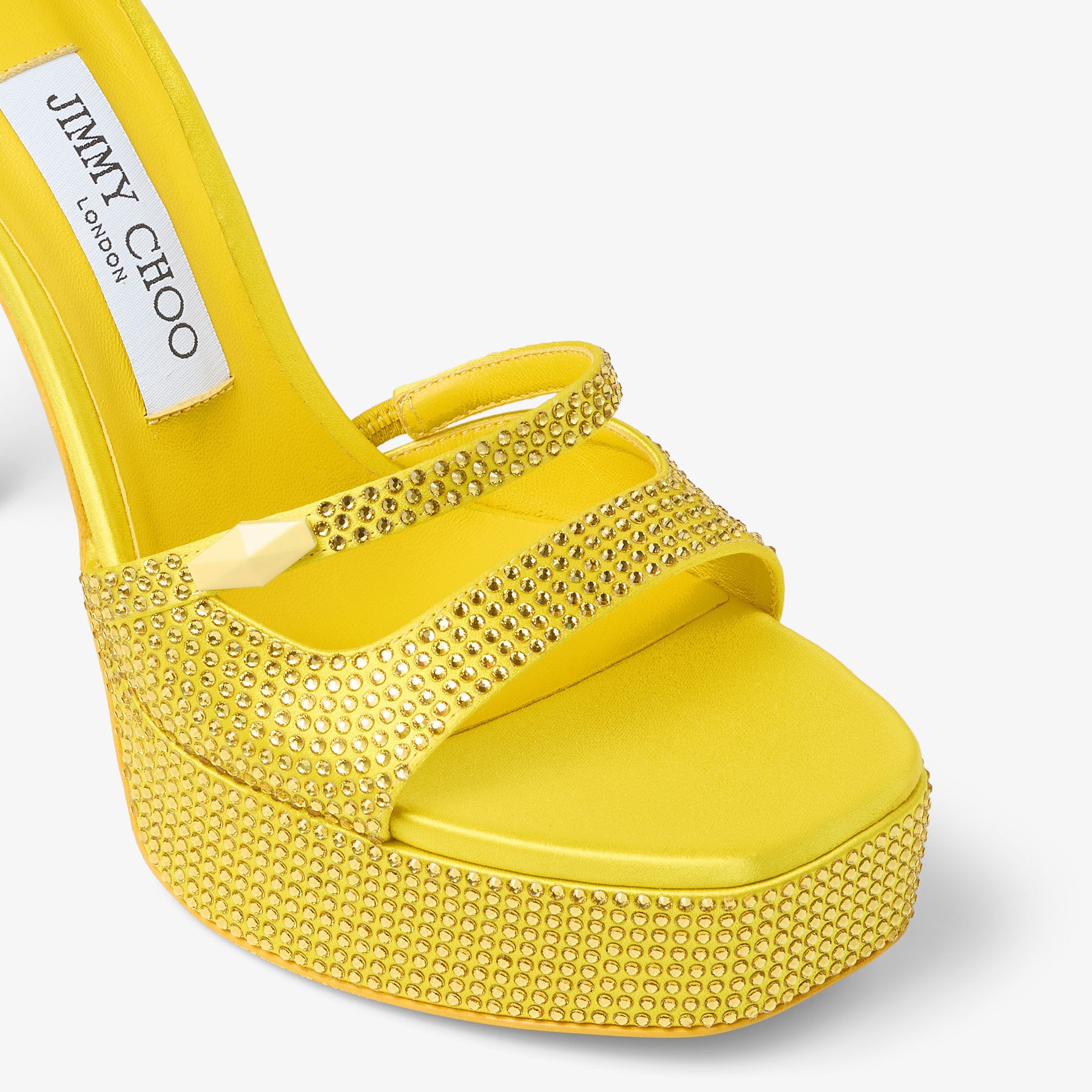 Claressa Platform 125
Canary Satin Crystal Platform Sandals - 3