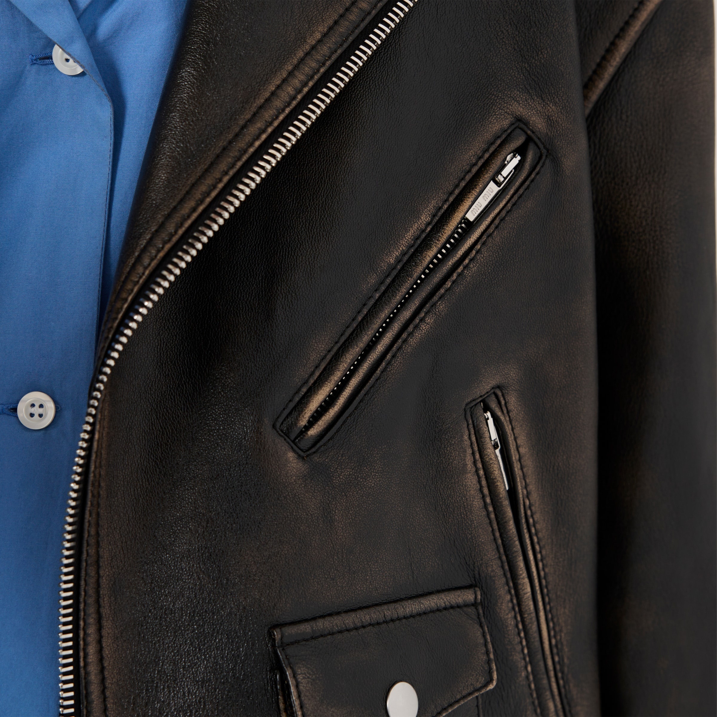 Nappa leather biker jacket - 5