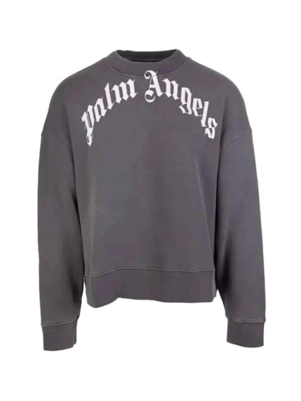 curved logo crew-neck sweatshirt - 1