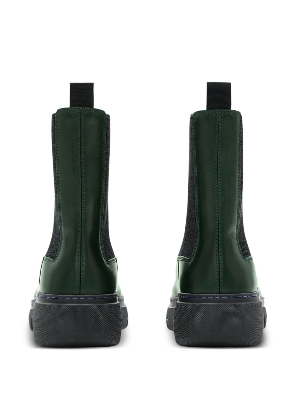 round-toe leather boots - 4