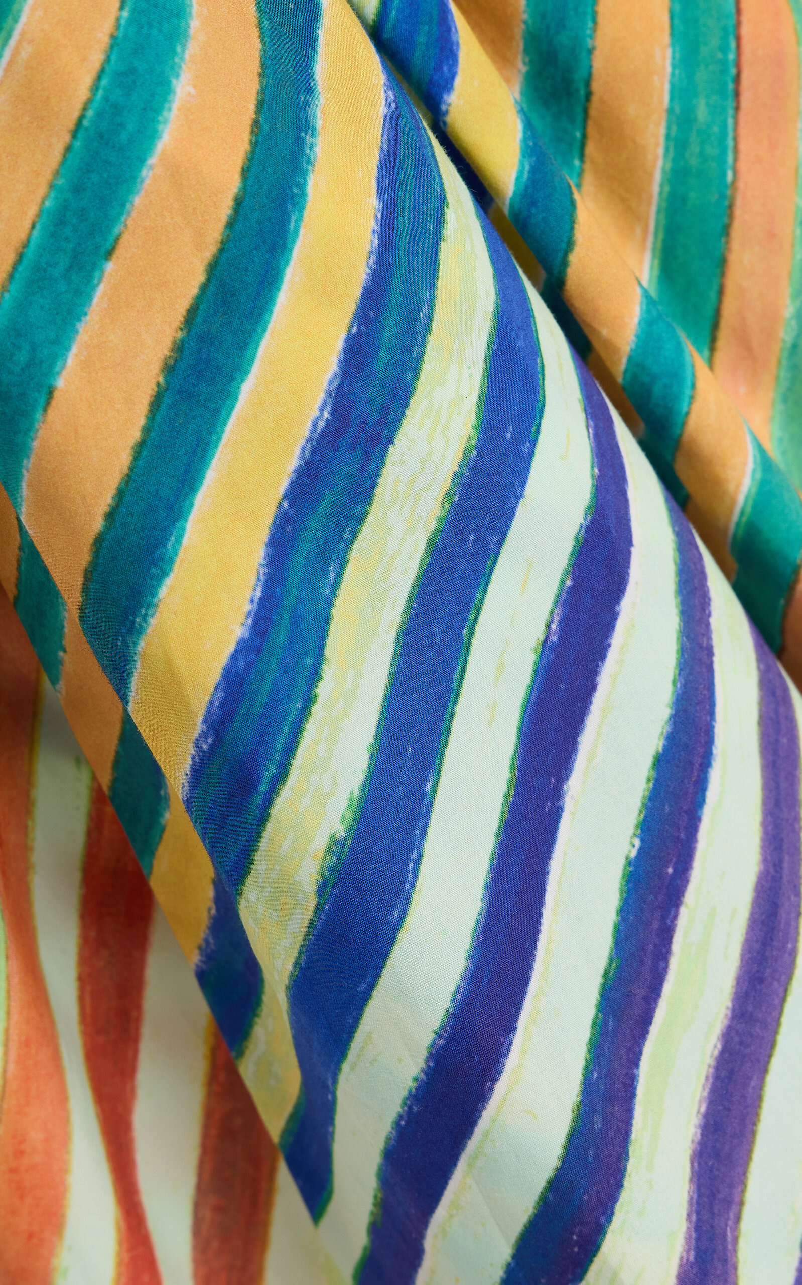 Crayon-Striped Cotton-Poplin Sarong Top stripe - 6