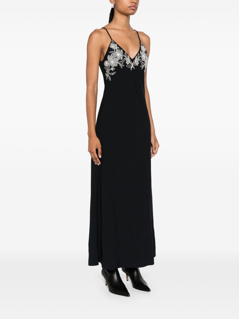 embroidered sleeveless maxi dress - 3
