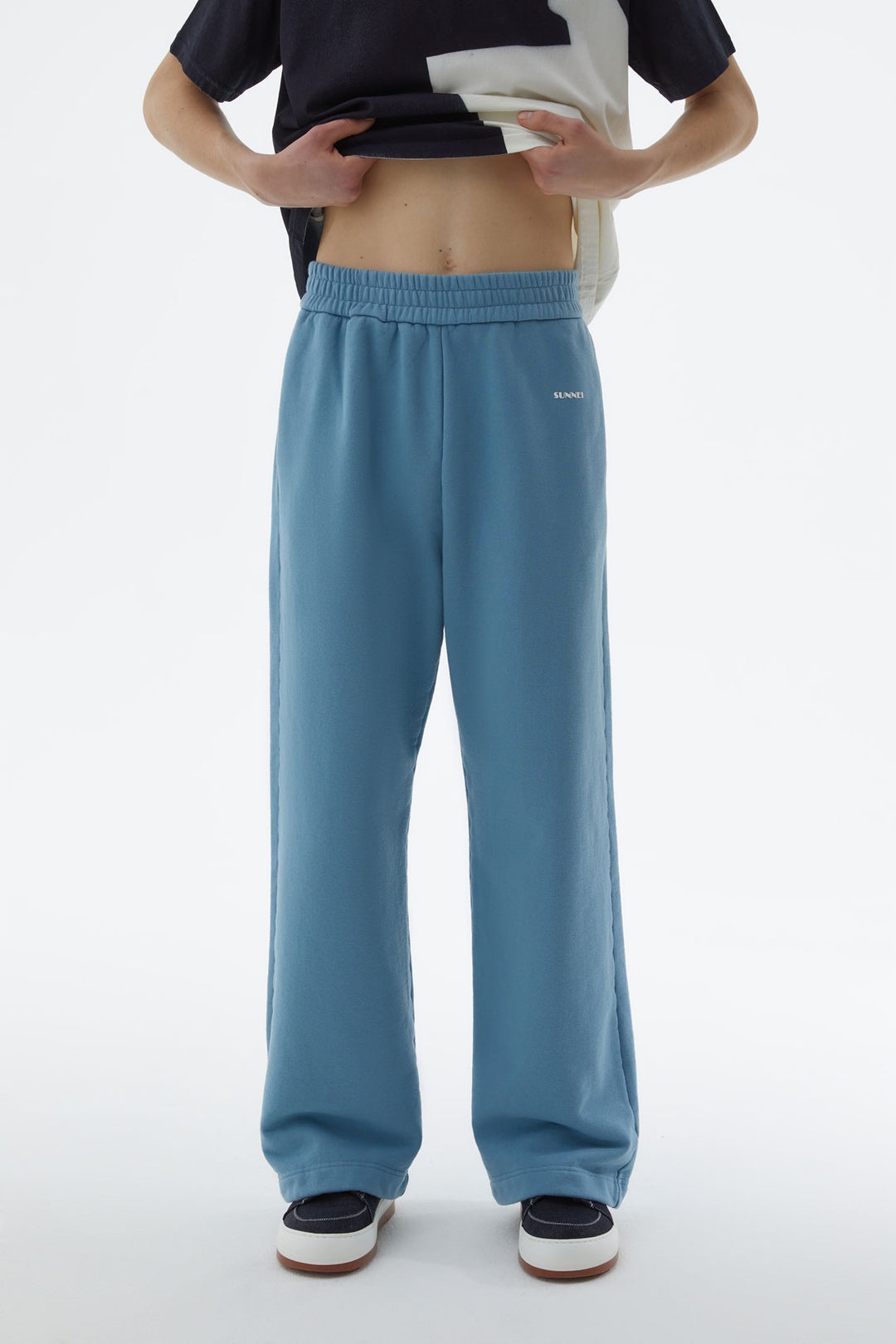 LIGHT BLUE ELASTIC PANTS - 1