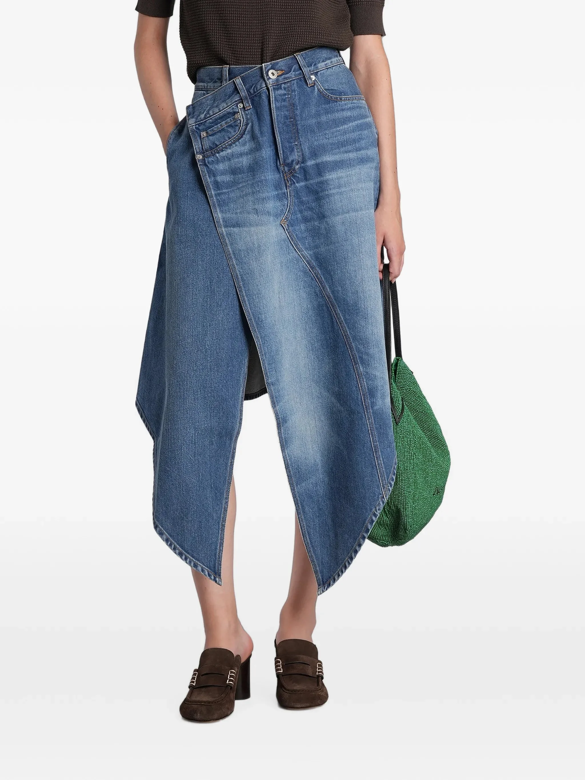 Jw Anderson Asymmetric-hem Panelled Midi Skirt - 1