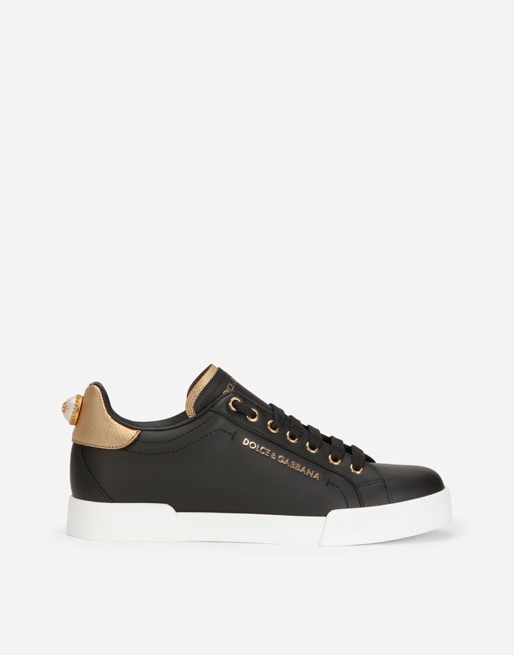 Calfskin nappa Portofino sneakers with lettering - 1