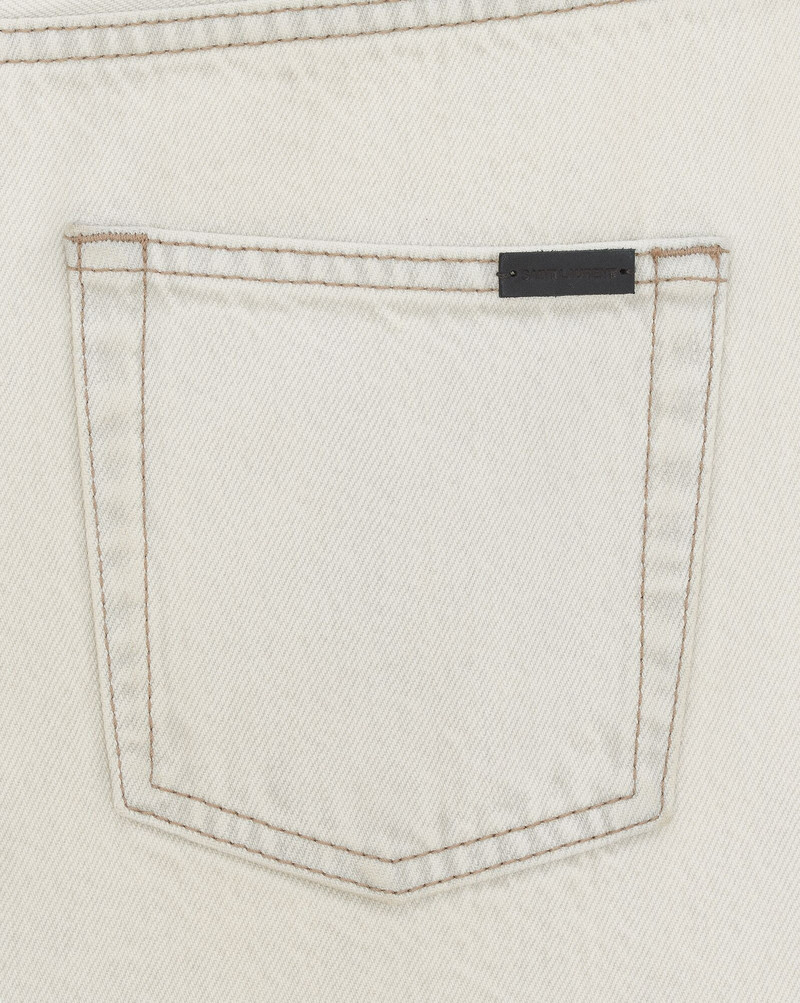 relaxed-fit shorts in grey bleach white denim 4