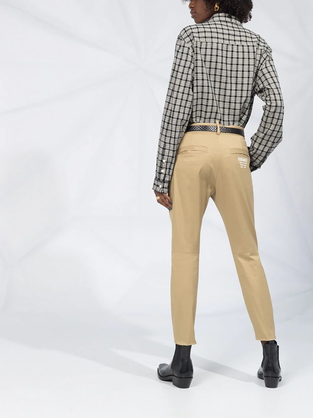 rear logo print trousers - 6