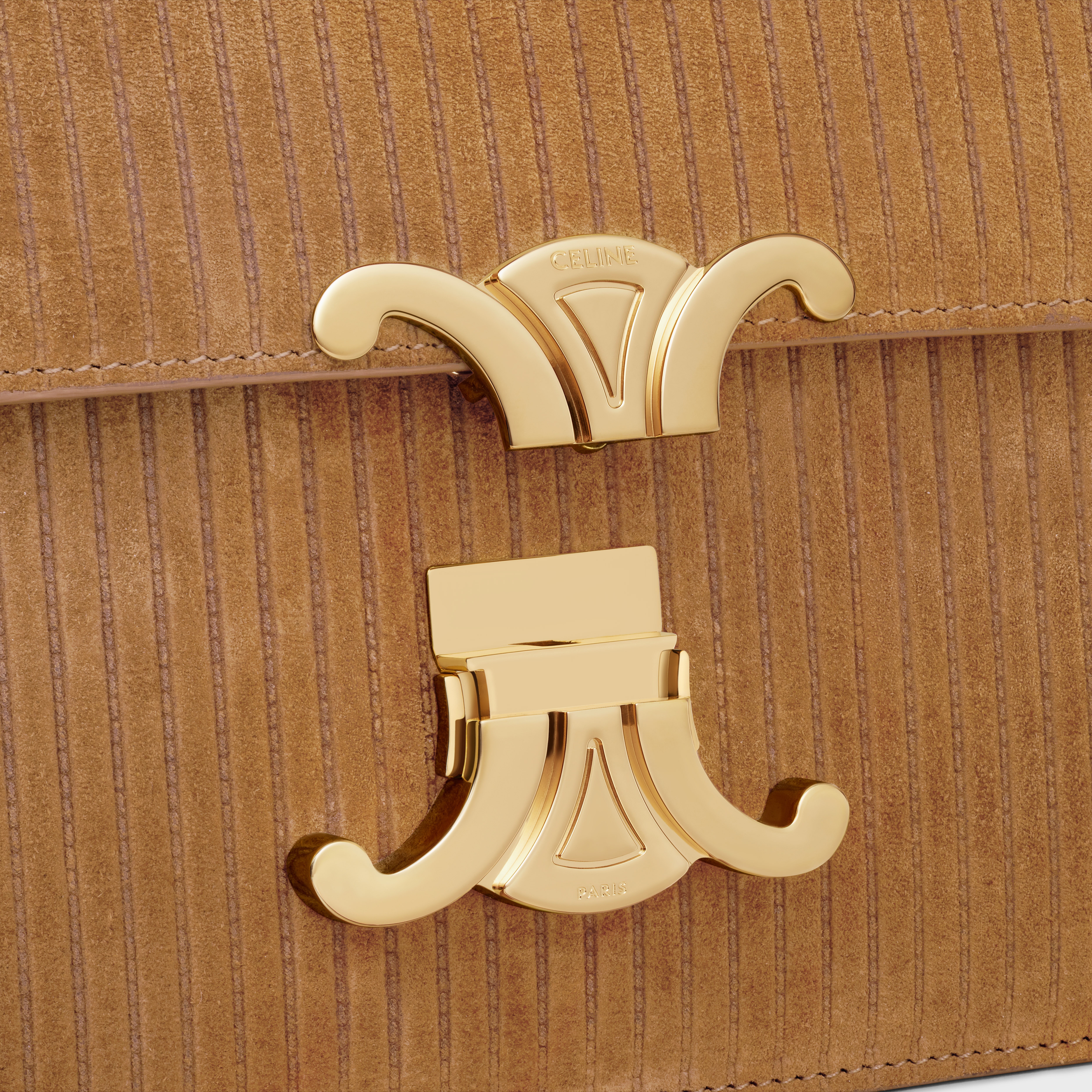 【CELINE】TEEN TRIOMPHE BAG IN STRIPED SUEDE CALFSKIN CELINE_TEENTRIOMPHEBAGINSTRIPE