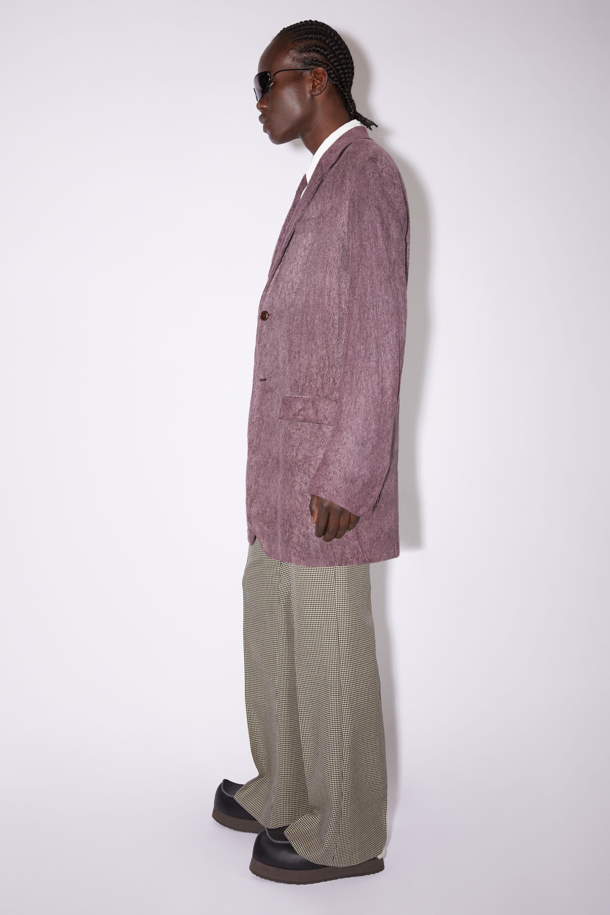 Single-breasted corduroy jacket - Aubergine purple - 4