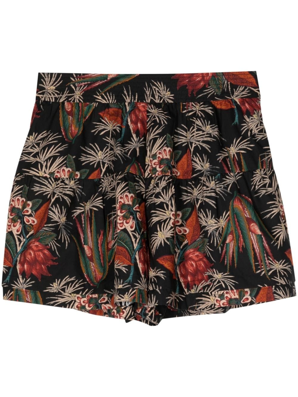 floral-print cotton mini shorts - 1