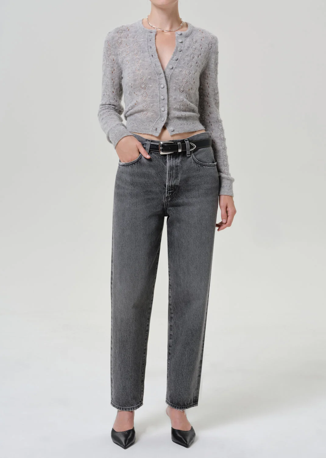 Tabitha Cardigan In Heather Grey - 1