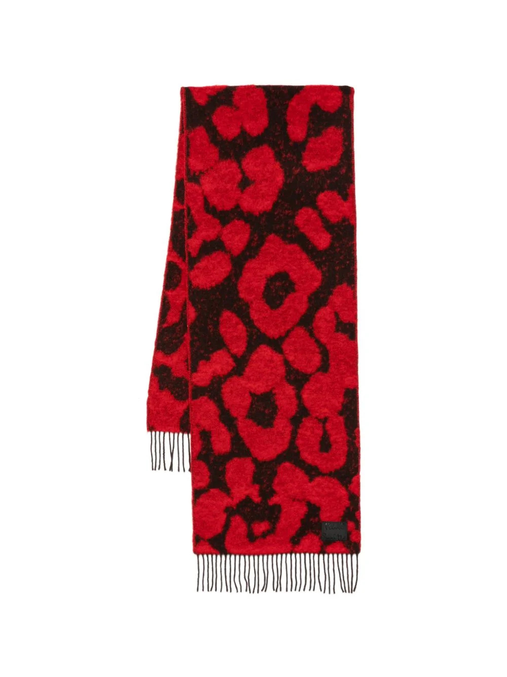 leopard-print wool scarf - 1