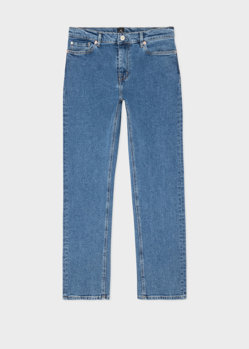 Mid Wash Straight-Fit 'Happy' Jeans 1