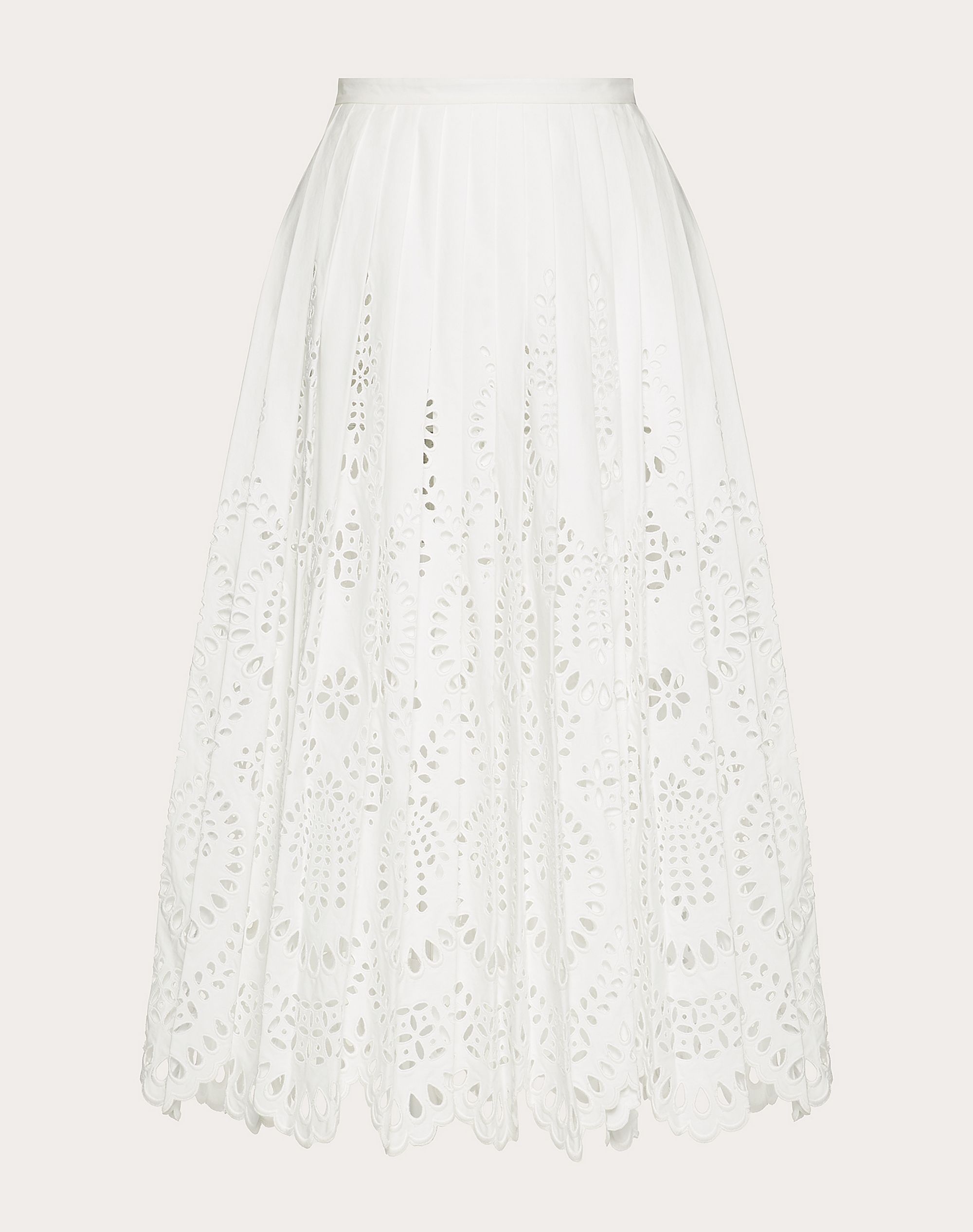 VALENTINO SAN GALLO EDITION COTTON POPLIN SKIRT - 1