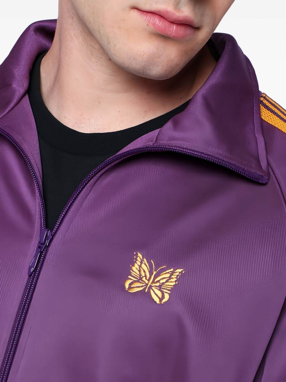 butterfly-embroidered track jacket - 4