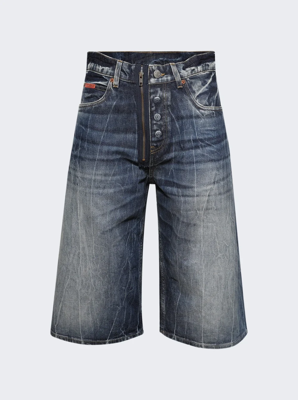 Zip Jean Short Blue Acid - 1