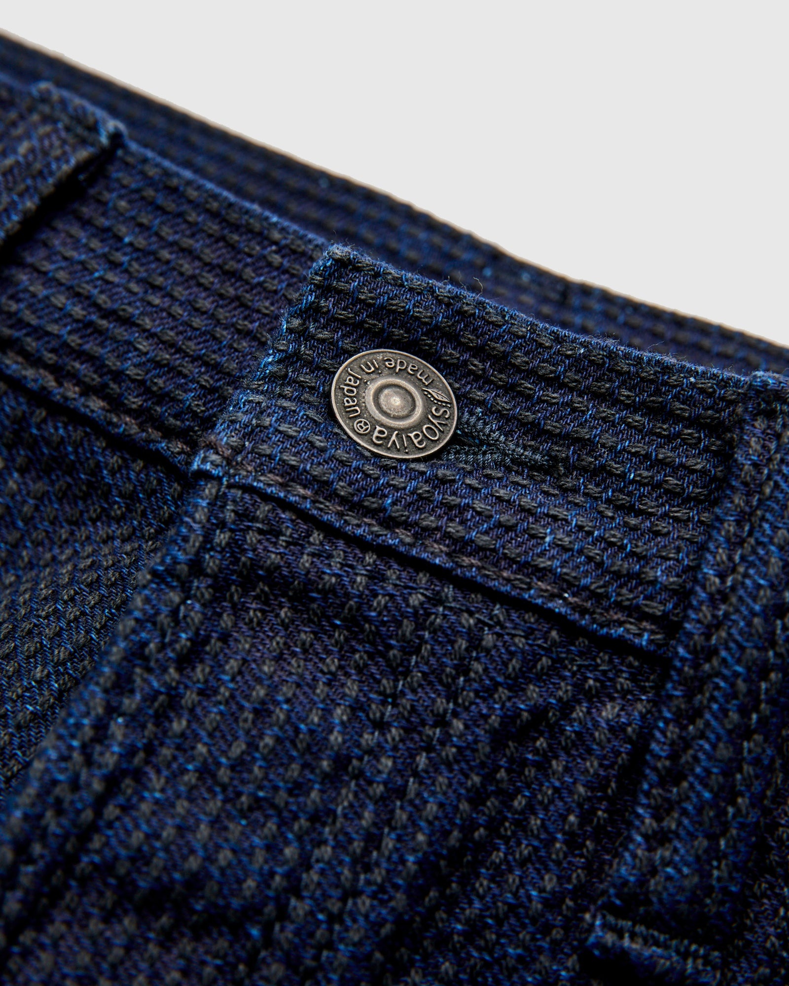 1177-ID Indigo x Black Sashiko Denim - Relaxed Tapered Fit - 6