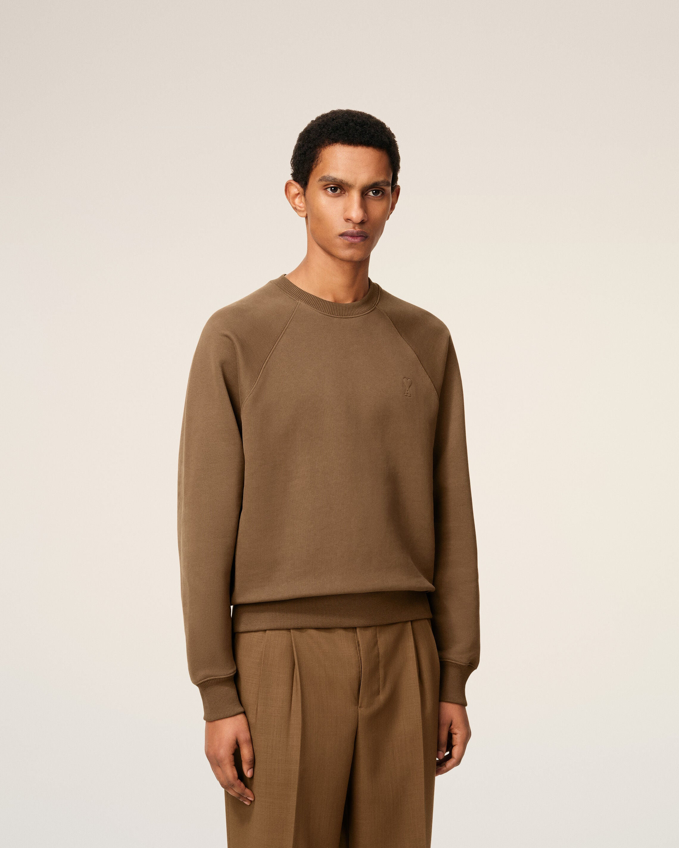 BROWN COTTON AMI DE COEUR SWEATSHIRT - 3