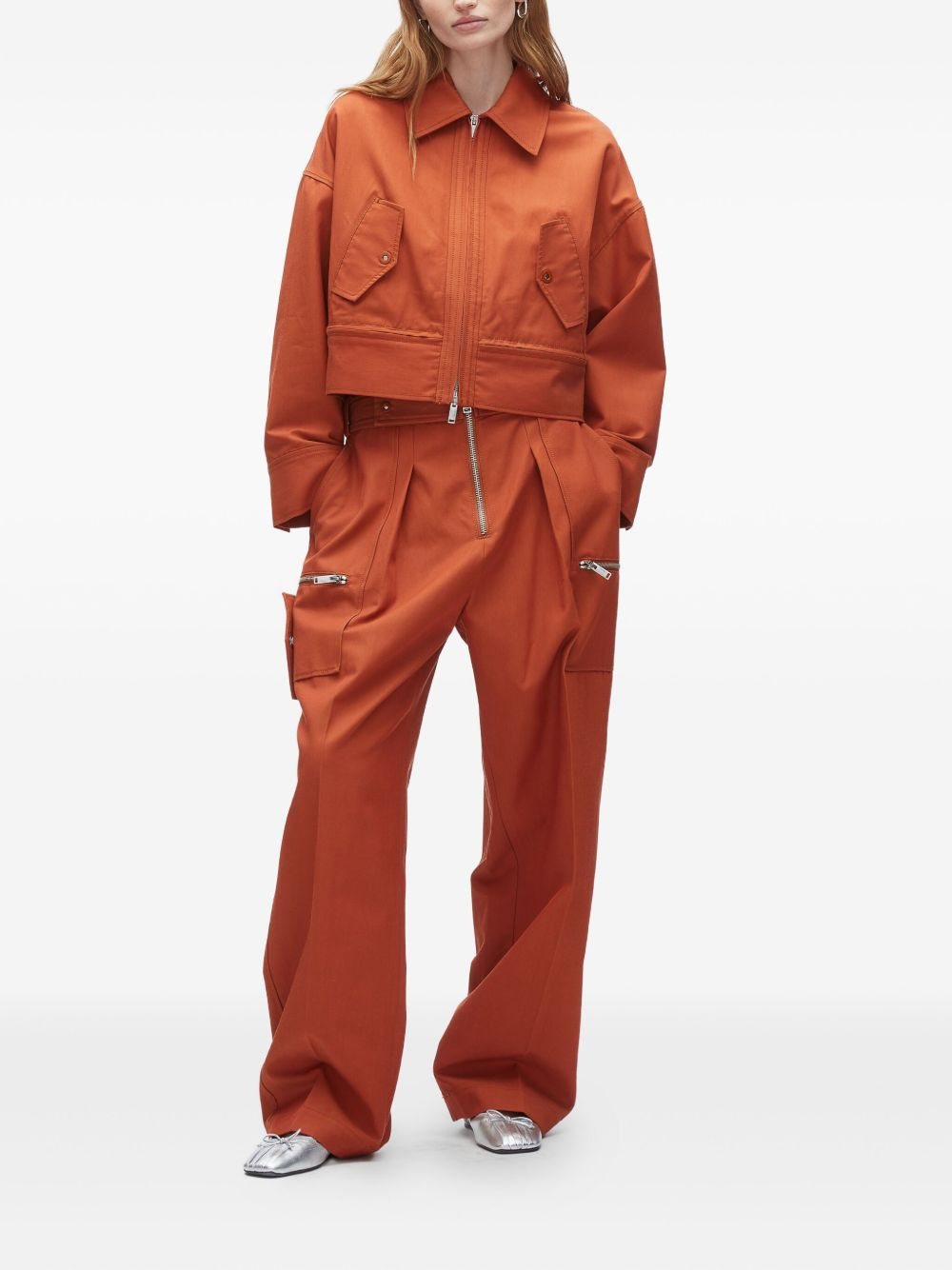 zip-front pocket shirt jacket - 2